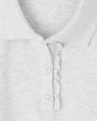Image of The Children's Place Girls' Uniform Long Sleeve Ruffle Pique Polo