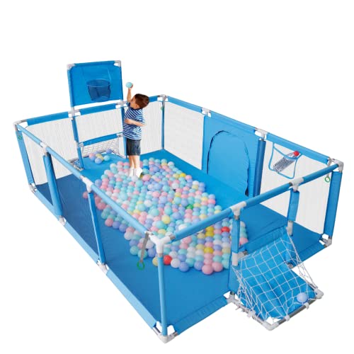 Bouncats Playpen for Babies, Kids Playpen for Babies and Toddlers, Kids Baby Ball Pitwith 40PCS Pit Balls, Indoor & Outdoor Playpen for Babies and Toddlers, Infant Safety Gates with Breathâ€¦