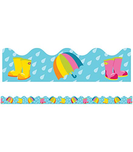 Carson Dellosa | Spring Showers Bulletin Board Borders | Scalloped, 13 Strips, 39Ft #TOP1