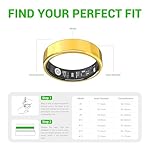 Smart Ring - Free SpO2 Sleep Tracker | No Subscription | IP68 Waterproof Fitness Tracker | 24/7 Activity Monitor | Step Counter & Tracking | Sleep & Workout Accessory Gold 9 - Image 2