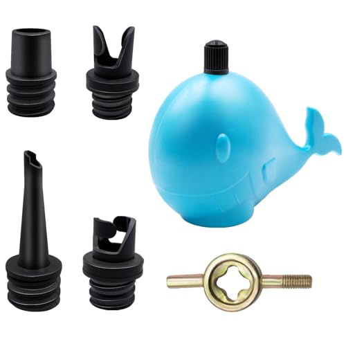 Primasage Adaptador de VáLvula de Aire Inflable, Adaptador de VáLvula para Canoa, Aire Sup Convertidor con 4 boquillas de Aire para Sup, Canoa, Kayak, Paddle Board, Bote Inflable