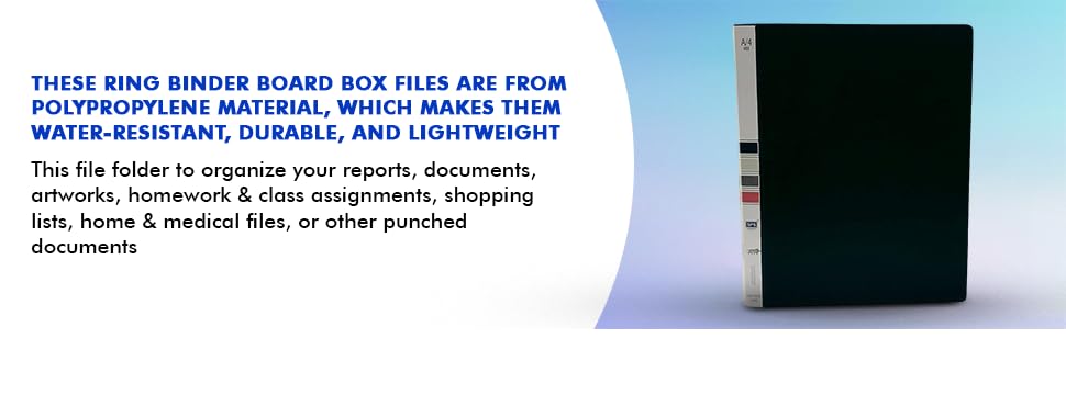 Image of 2D Ring Binder File,Plastic File Folder (1 Psc,GREY) Size Tough & Durable Ring Binder (A /4 2D RING BINDER BLACK - 2)