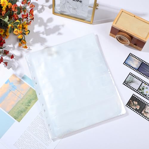 Skybooly 100 Pcs 35mm Film Negative Sleeves Film Binder Storage for 135 35mm Size Negative Page Preserver for Organizing