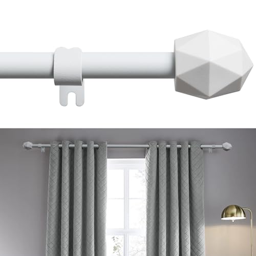 FLY HAWK Curtain Rods 72 to 144 for Windows Curtain Rod Set Modern Simplicity Decorative Style 5/8 Inch Metal Curtain Pole Heavy Duty Drapery Rods with Brackets White