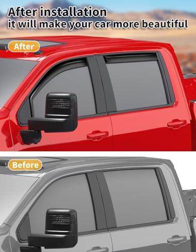 Image of Rain Guards for Chevy Silverado /GMC Sierra 2500HD 3500HD Crew Cab 2020-2026 | Saleago,in-Channel,Extra-Thick,Extra Durable,Window Visors,Window Deflectors,Vent Visors,Vent Shades,Truck Accessories,PC