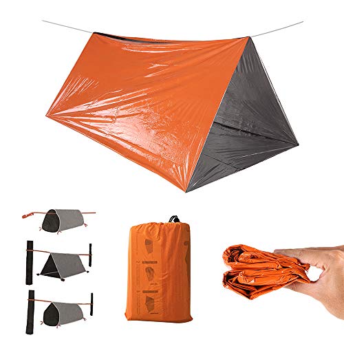 Tenda Tubo, Andoer Tenda Tubo de Emergência Survival O Shelter Rescue Camping Tenda Filme de Alumíni
