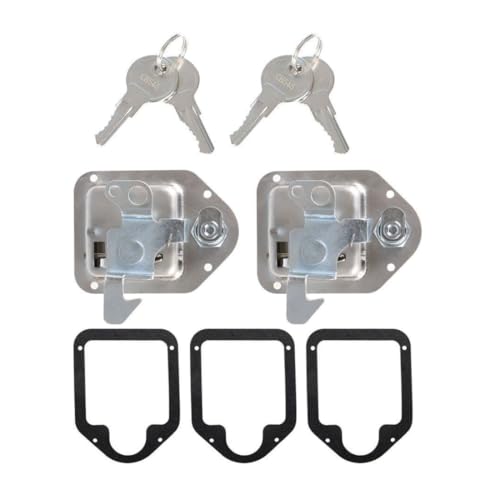 Roucarmantic 2) Toolbox Lock Stainless Door Key Latch Paddle Handle RV Trailer 4-3/8