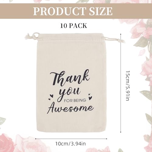 NICENEEDED 10 PCS Cotton Bags, 4.3 x 6 Inch Bachelor Party Decorations Reusable Shower Pouches With Drawstring - Image 2