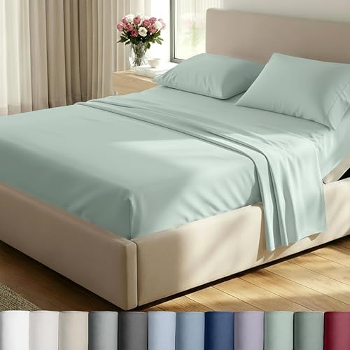CALIFORNIA DESIGN DEN Authentic Soft Split King Sheets, 800 Satee...
