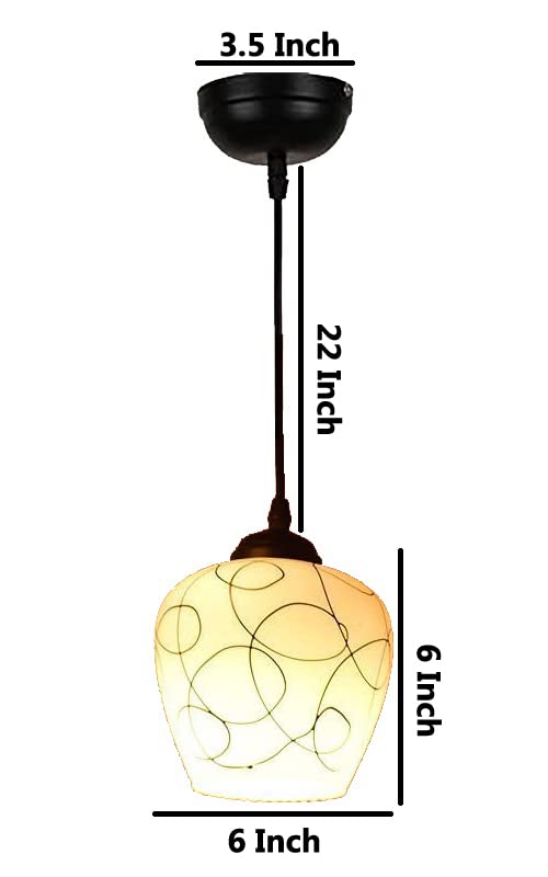 Image of Abstract Swirl Milky Glass Single Hanging Ceiling Light Modern Oval Patterned Pendant Lamp Chandelier for (Bulb not Included) Pack of 1