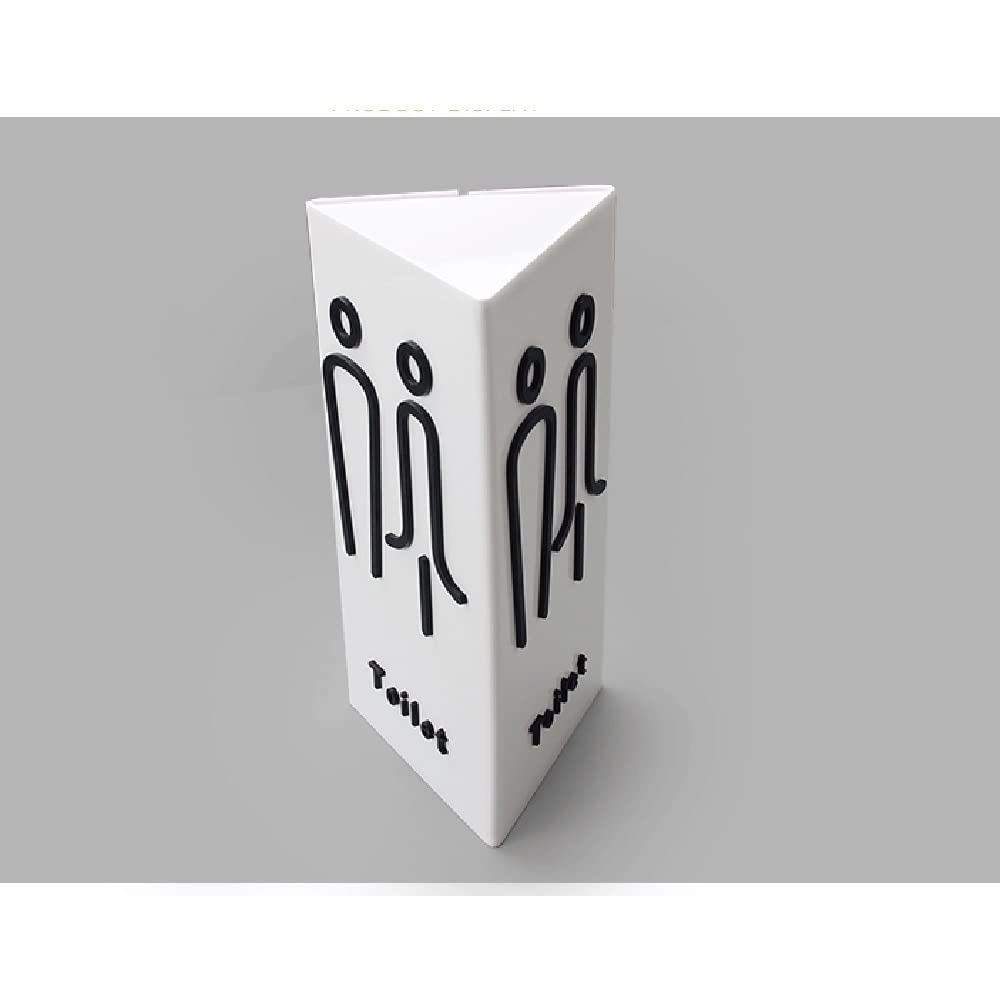Letreros de identificación de baño para Hombres y Mujeres con Forma de triángulo de 12 x 25 cm, letreros públicos con Logotipo público, Tarjeta de orientación(Baño