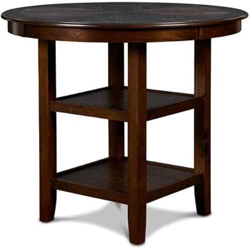 Miniatura 4 de New Classic Furniture Gia - Juego redondo de 5 piezas de altura de mostrador con 1 mesa de comedor y 4 sillas, 42 pulgadas, color cereza