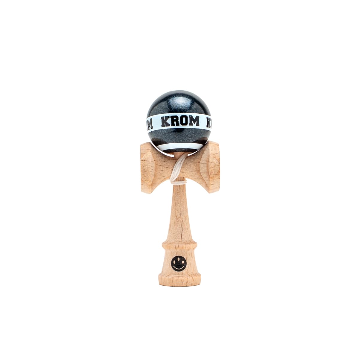 KROM Kendama Micro Black - Mini Kendama Made of Beech Wood - Fully Playable - Pocket Size - For Beginners & Professionals