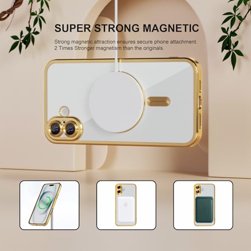 Image of Misea Magnetic for iPhone 16 Case Compatible with MagSafe Gold