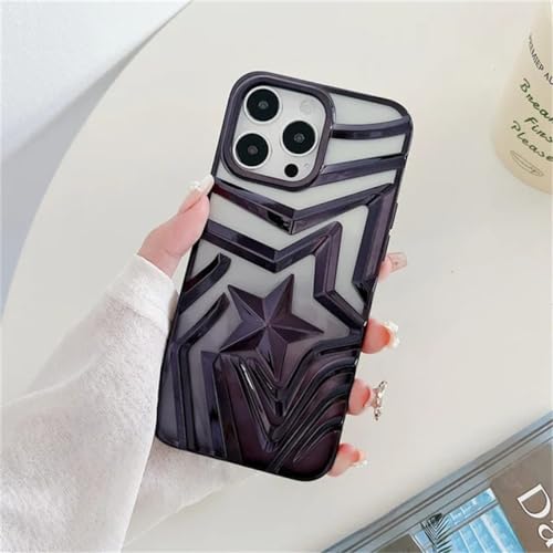 Coque iPhone 12 Pro Max protection antichoc noire et dos dégradé d'étoiles 3D