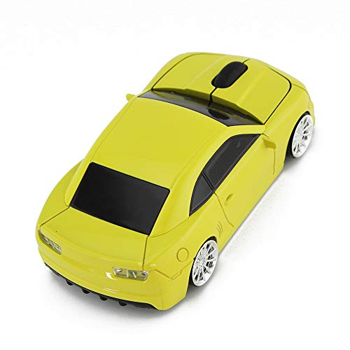 Image of Ai5G for CL Car Mouse Wireless Sport Car Shape Mouse Laptop Desktop Computer Mouse Optical Mice with 2.4GHz Nano USB LED Headlight (Yellow)