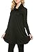 Azules Women's Basic A-line Loose Turtleneck Long Sleeve Tunic Top