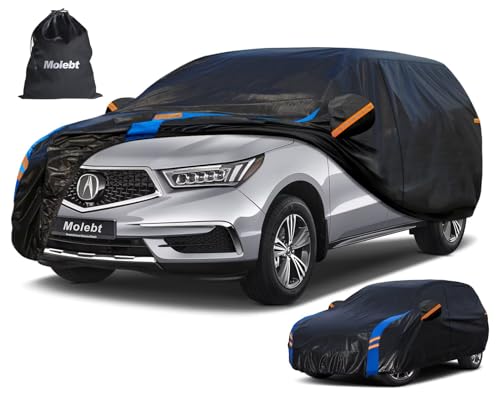 Image of Custom Fit SUV Car Cover for Acura MDX (2001-2026), Upgraded Waterproof All Weather Outdoor Auto Cover with Driver Door Zipper & Mirror Pockets, UV /Snow /Dust Protection