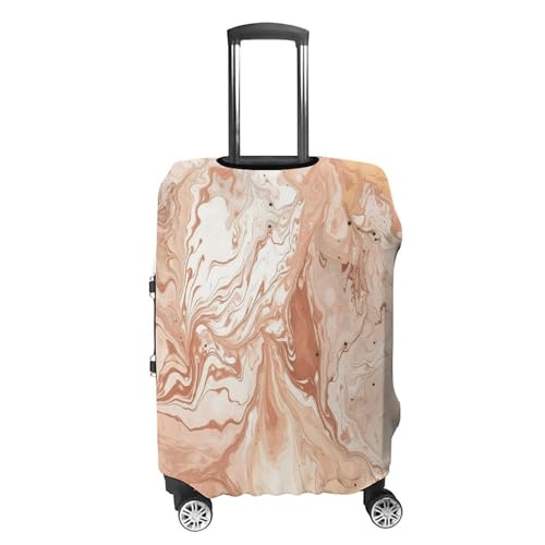 Light Peach And Brown Luggage Cover, Washable Elastic Suitcase Cover Protector Fit 18-32 Inch Luggage4