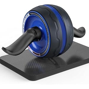 Wearslim® Professional Non-Slip Handles Ab Roller with Knee Mat | Mega Abdominal Workout Equipment for Men and Women Exercise – Black