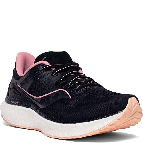 Saucony Women's Hurricane 23 Sneaker, Black/Rose, 7 #TOP4