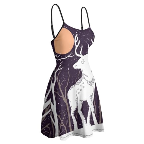 Robe d'été à bretelles dos nu avec jupe courte évasée chic - 4