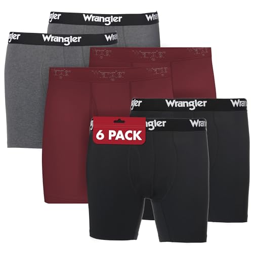 Wrangler Mens Cooling Boxer Briefs Dry Cool Mens Boxer Briefs Underwear Pack 6