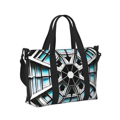 Large Duffel Bag for Men Women, Cute Carry On Tote for Travel, Gym, Weekend Use, Printed Octagon Building, 19.7" x 10.2" x 13.3"3