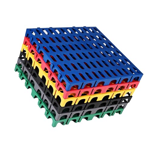 Rejillas de garaje de alta resistencia,Cubiertas de canalones con hebillas reforzadas y engrosadas,Esteras de drenaje de plástico for exteriores,Adecuadas for instalaciones(Color4,16 pieces)