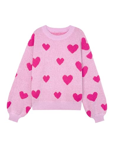 Image of Libsorge Womens Valentine Heart Sweater 2026 Valentines Day Trendy Cute Oversized Long Sleeve Pullover Sweaters
