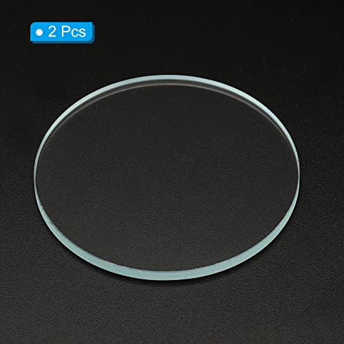 PATIKIL 2.17x0.12 Dia Flashlight Glass Len, 2 Pcs Polished Edge Glass Lens for LED Light Source Lens Handheld Flashlight Replacement, Transparent - Image 3