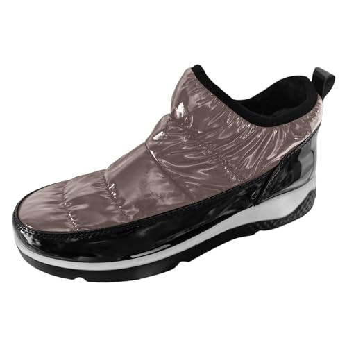 Women Snow Boots Leather Fashion Anti-Slip Ankle Booties Comfortable Lace Up Orthopedic Boots Work Walking Shoes Women