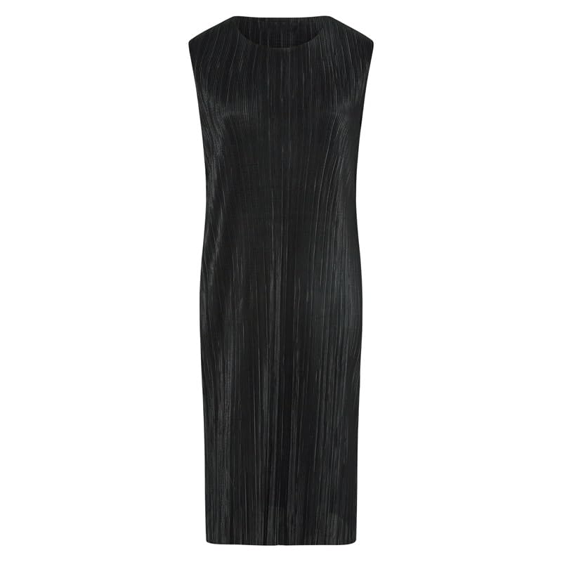 plisse straight neck midi dress Issey Miyake September Pliss-satin Midi Dress