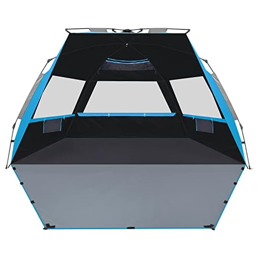SEBOR Beach Tent, Deluxe XL Beach Tent Pop Up Shade for 4-6 Person, UPF 50+ with Dark Shelter Technology, Easy Set Up and Portable Beach Tent Sun Shelter