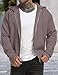 TUREFACE Mens Casual Zip Collar Lightweight Cotton Hooded with Pockets Fashion Hooded Sweatshirt Men zippered Dusty Purple US46(XL)
