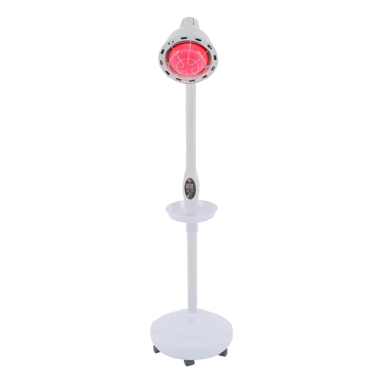 275w Rotlichtlampe Wärmelampe Infrarotlampe Mit Ständer, Infrarotlampe Medizinisch Mit Timer Und Rollen, Rotlichtlampe Therapie Für Salon-Massage, 360 ° Drehen, Einstellbare Temperatur