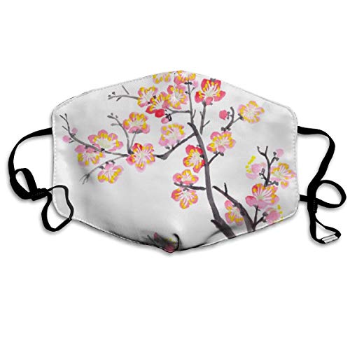 Preisvergleich Produktbild Architd Pflaumenblüte Baumwolle Gesichtsmasken waschbar Stoffmasken für Männer Frauen Radfahren Camping Reisen maßgeschneidert