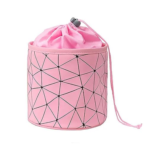 Image of House of Quirk Makeup Potli Travel Cosmetic Organizer Bag Large Zipper Pouch Toiletry Bag for Women (Pink)
