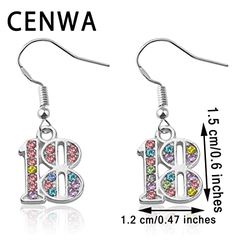CENWA Tiny 16th/18th/21st Birthday Earrings 16/18/21 Year Old Gift 16th/18th/21st Birthday Earrings Gift2