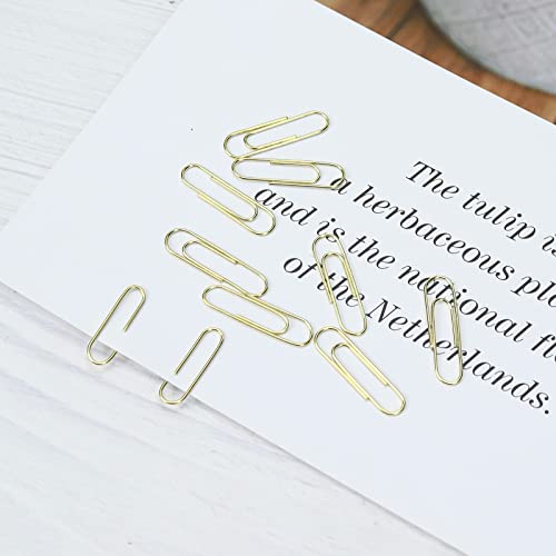 Magnetic Gold Paper Clips Holder 1" Paper Clips Modern Desk Organizer Stationery Supplies For Home, Office And School 100Pcs 28Mm Paper Clips #TOP3