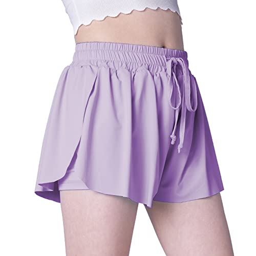 Flowy Shorts Girls Butterfly Shorts Girls Preppy Clothes Athletic Shorts For Kids Toddler Youth With Liner 2-In-1 Running,Active #TOP3