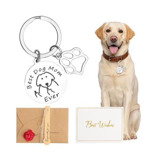 ZMDMAH Schlüsselanhänger für Hunde Mutter, Schlüsselanhänger Lustig Schlüsselanhänger Hund Hundemama Geschenk Geschenke für Hundebesitzer Geschenkidee für Hund Frauen und Mädchen Dog Mom