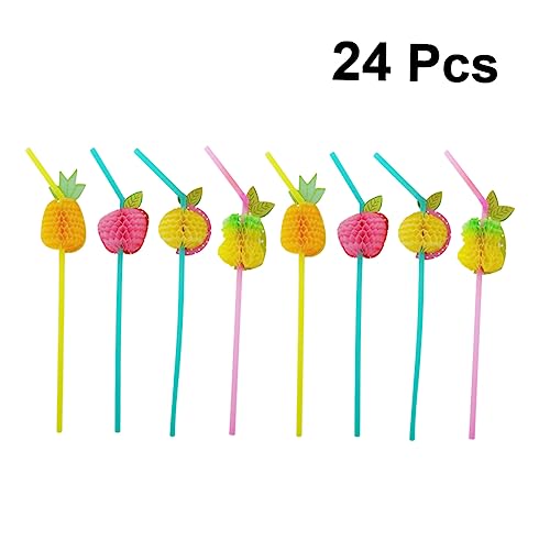 Ipetboom 24pcs Colorful Disposable Straws Plastic miniatura 4