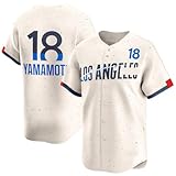 [XinShang] 山本由伸 ユニフォーム 背番号18 ドジャース シティー 野球服 ジャージ 応援 記念 おしゃれ スポーツ メンズ レディース 男女兼用 MLB 非公式 (L)