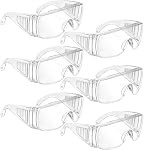 6 Pairs Safety Goggles Over Glasses, Anti Fog Safety Glasse with Clear Wraparound Lens, Clear Safety Glasses Over Glasses Goggles Anti- Fog/Scratch Eye Protective Polycarbonate Eyewear