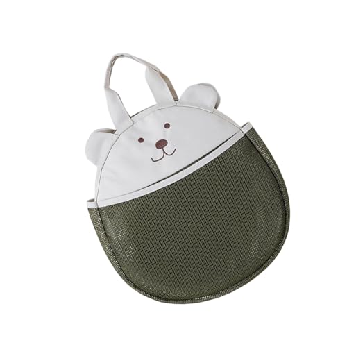 Rdxanc Bolsa de pañales de malla suave, transpirable, hueca, organizador, bolsa de viaje, diseño de oso de dibujos animados, bolsa de viaje multifuncional