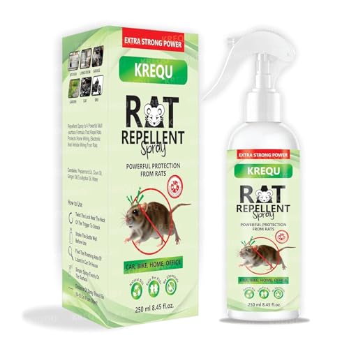Image of Rat Repellent Spray for Car Home Office, Rat Repellent Car Spray for Cars Highly Effective Easy to Use Natural Powerful Pest Control Protect Wires in Car Bike(250ML) (D1D9)