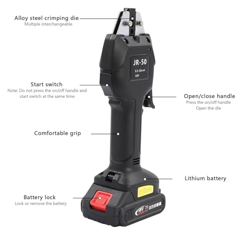 Alicates de crimpado eléctricos portátiles con 6 matrices intercambiables y cargador de batería 5