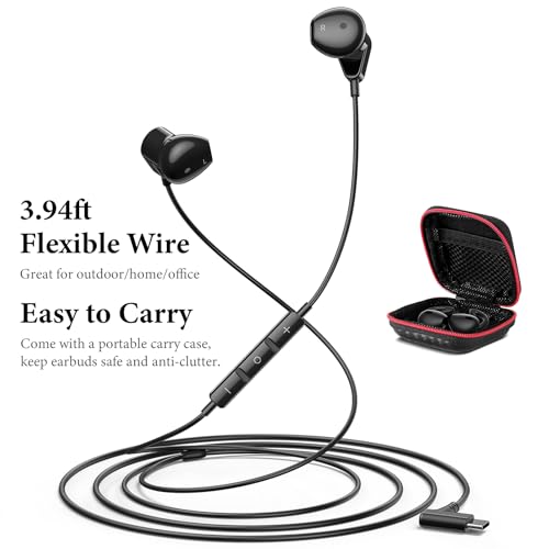 Image of APETOO USB C Headphones with Mic Volume Control for iPhone 17 16 15 Pro Max | 90 Right Angle USB C Wired Earbuds, HiFi Stereo Type C Earphones for Samsung S25 /S26 /S24 /S23 /S22 iPad Pixel 10 9 8 7