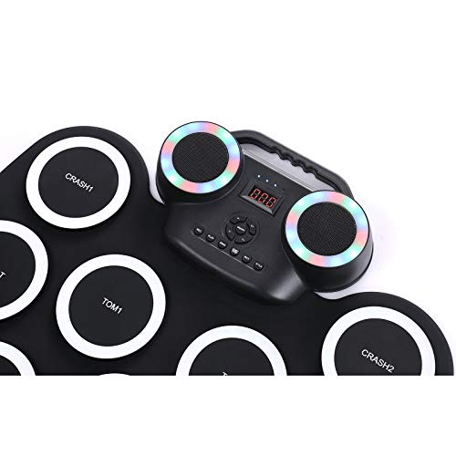 Elektronische Drum Electronic Drum Set 9-Piece Flashing Light Bluetooth Draagbare opvouwbare beginnerspad voor Kinderen… - Image 6